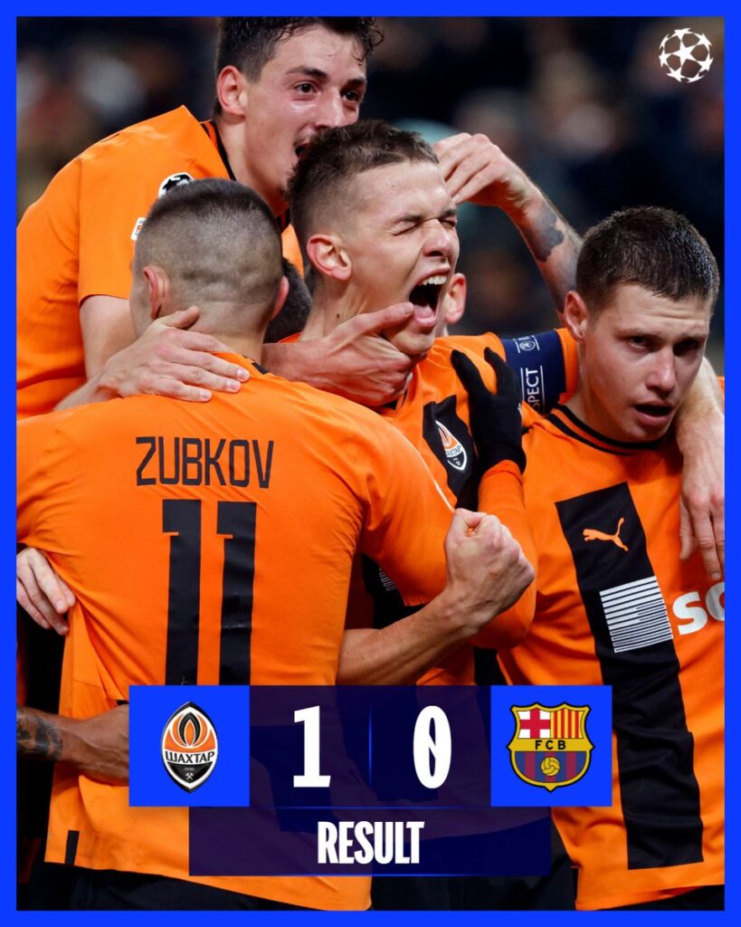 Shakhtar beat Barcelona