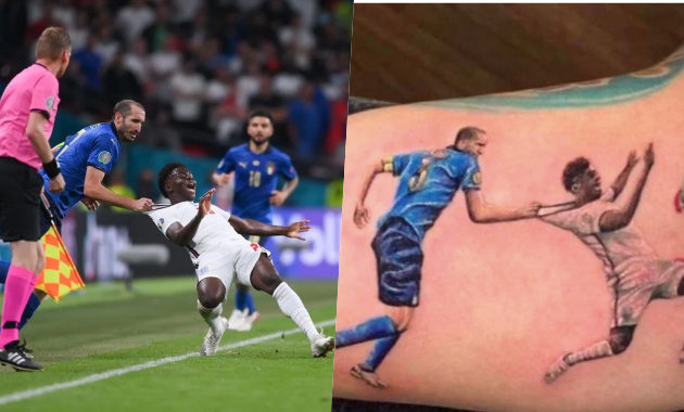 Italian-fan-tattooed-Chiellini-tacked-Saka-moment