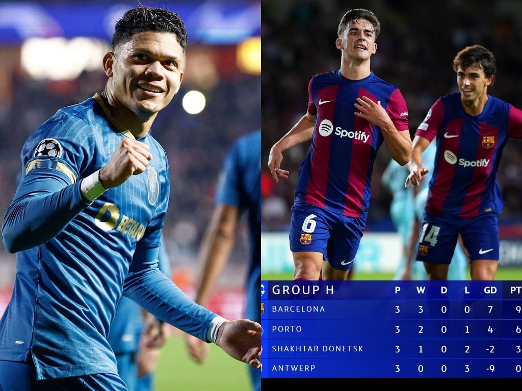 Barcelona and Porto are first and second of Group H