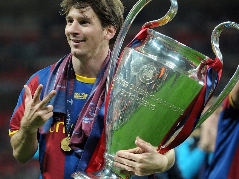 Messi won UEFA Champions League with Barcelona